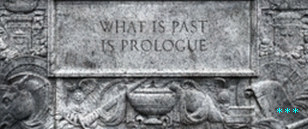 "What is past is prologue", inscribed on Future (1935, Robert Aitken) مبنى المحفوظات الوطنية في واشنطن العاصمة.  