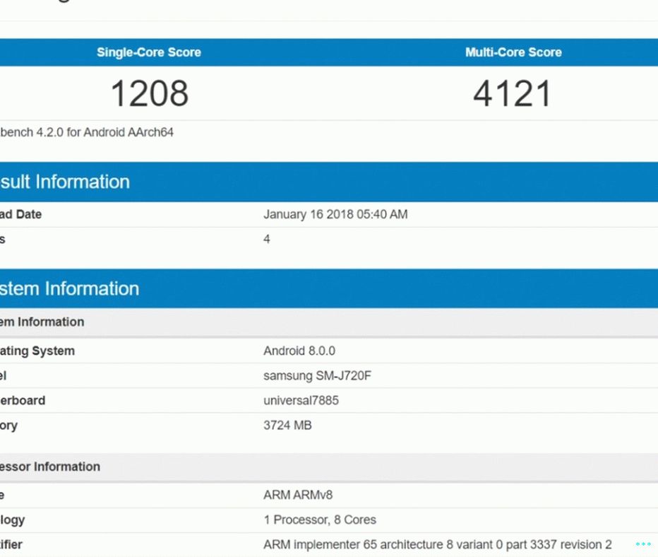 samsung j7 2018 geekbench